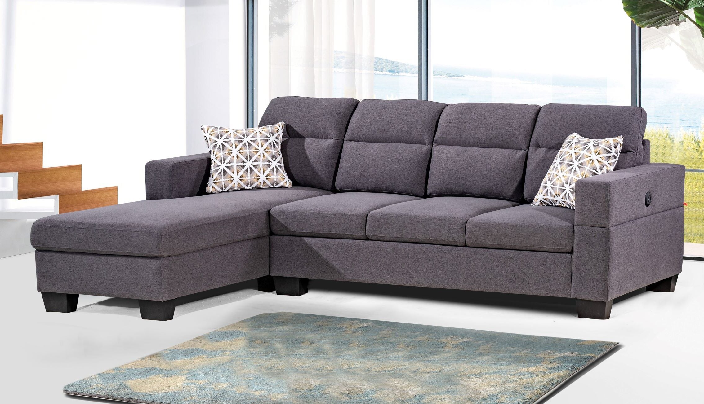 Linen Sectional Sofa - 7212