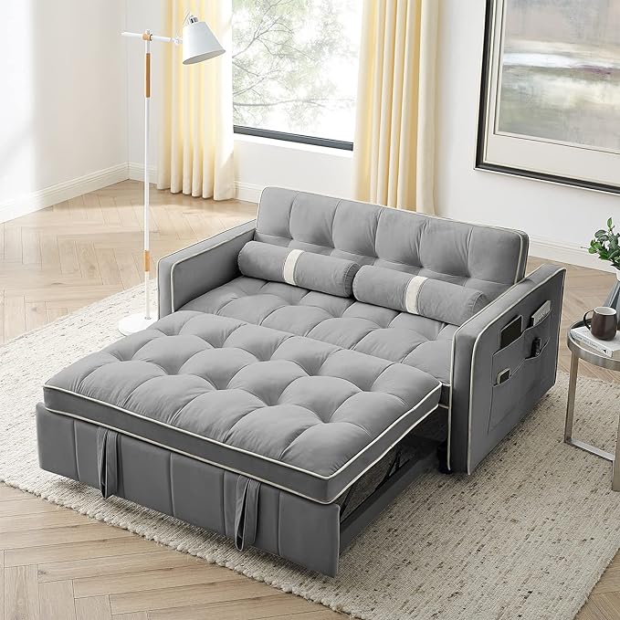 LE2310 Modern Velvet Loveseat Sofa Bed