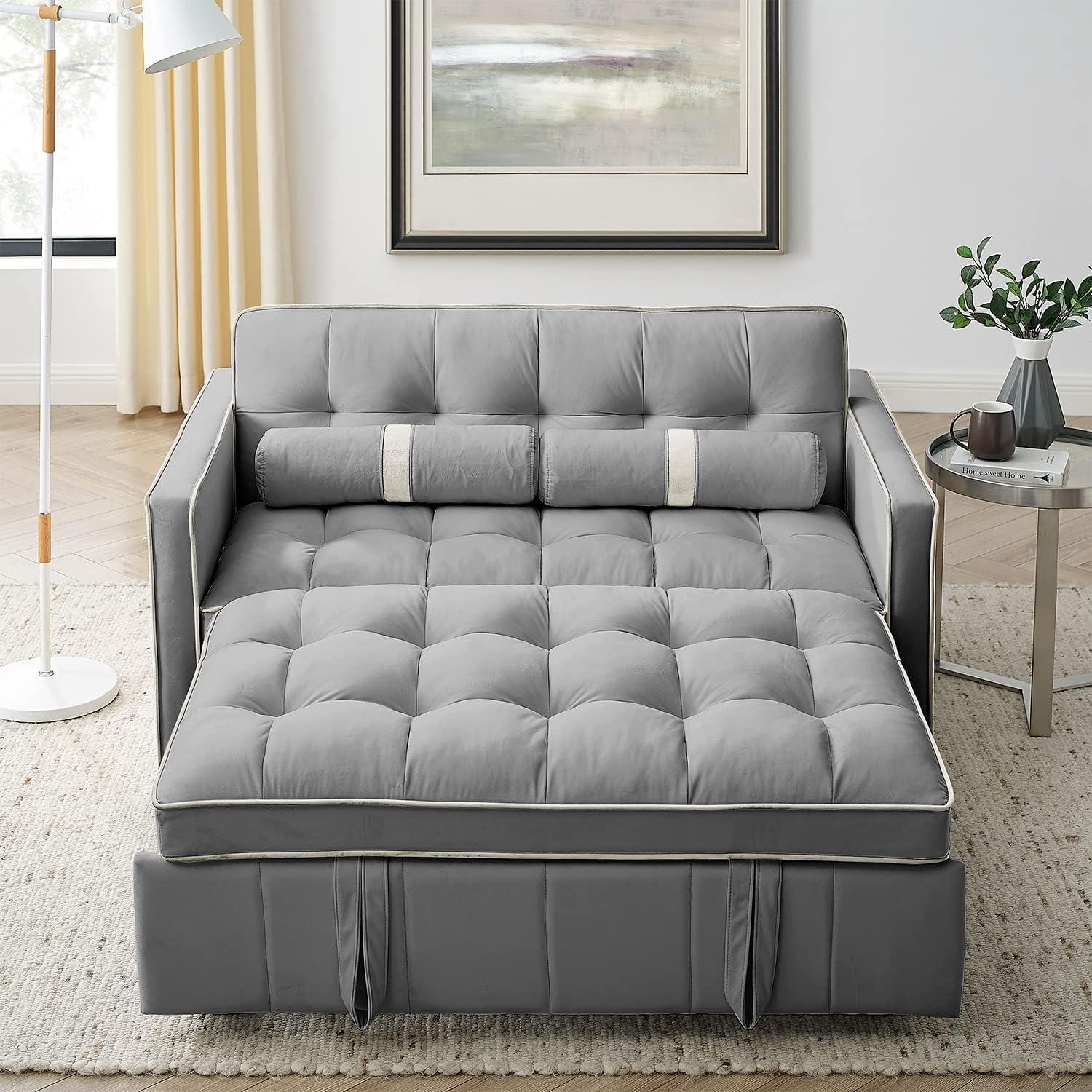 LE2310 Modern Velvet Loveseat Sofa Bed