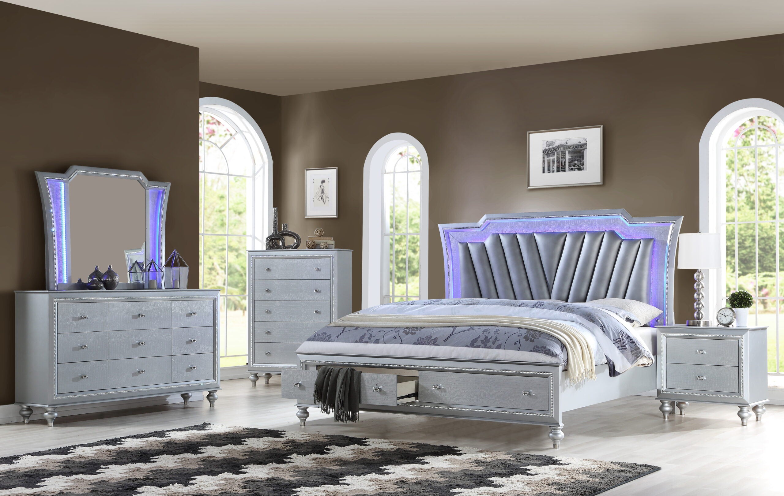 Crystal - 6Pc Bedroom Set - Furniture Empire
