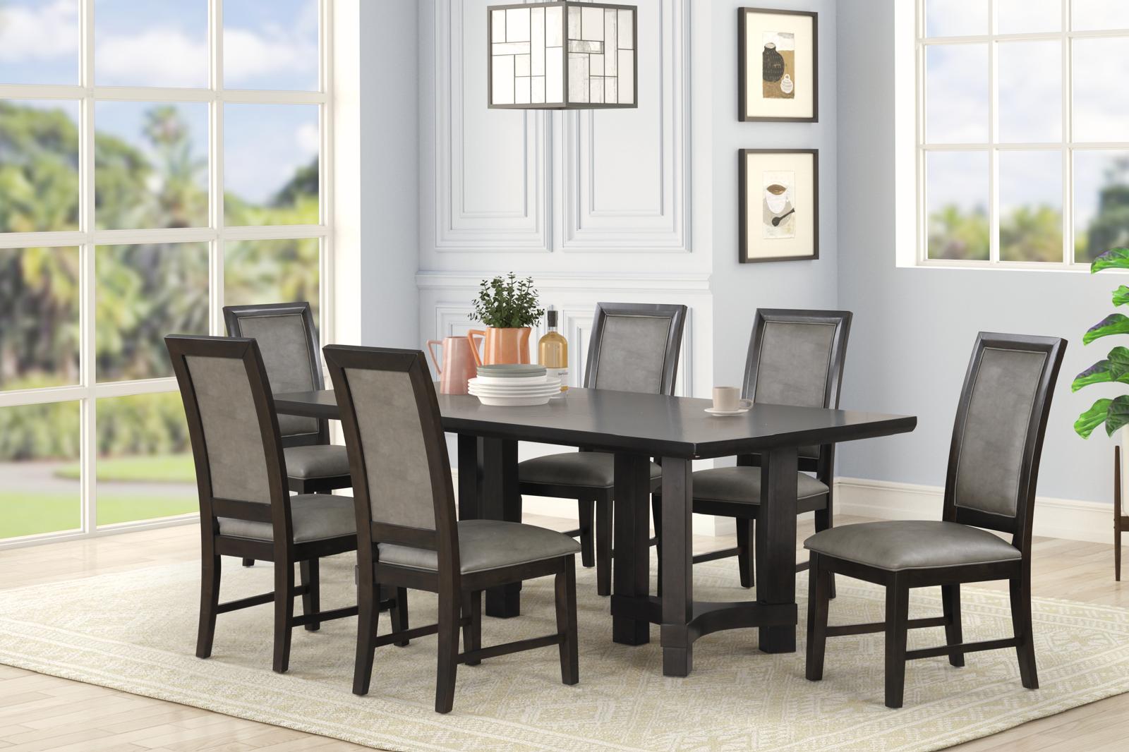 Cora - Modern Dining Table + 6 Chairs - Furniture Empire