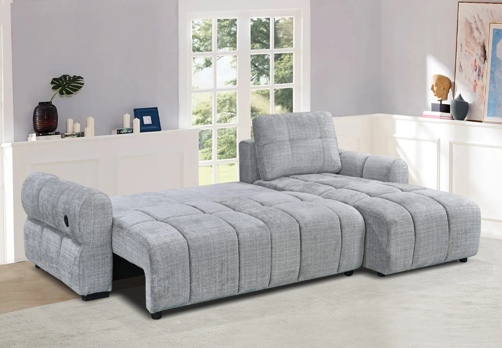 7890- L-Shape Sofa Bed With Storage Chaise