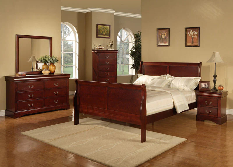Sleigh Bed - Queen 6Pc Bedset - Furniture Empire