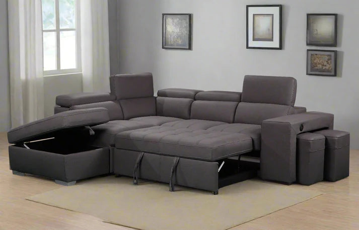 Modern Microfiber Sectional Sofa Bed - 8721