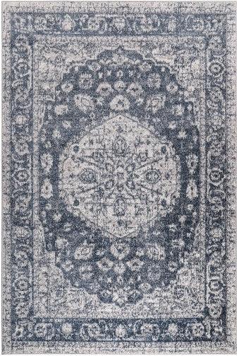 Navy Distressed Rug - Furniture Empire