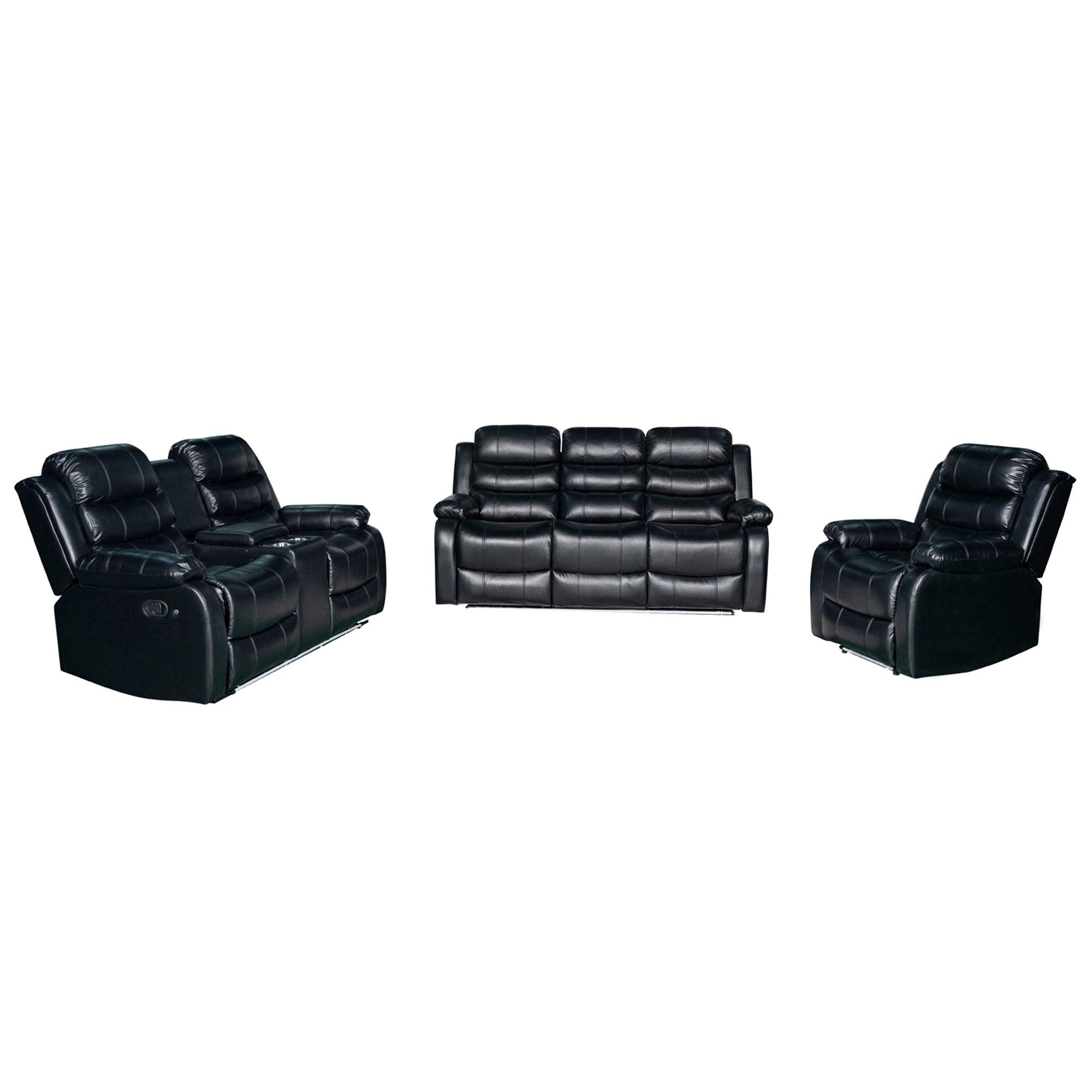 Living Room- Paco 3Pc Manual Recliner Set - Furniture Empire