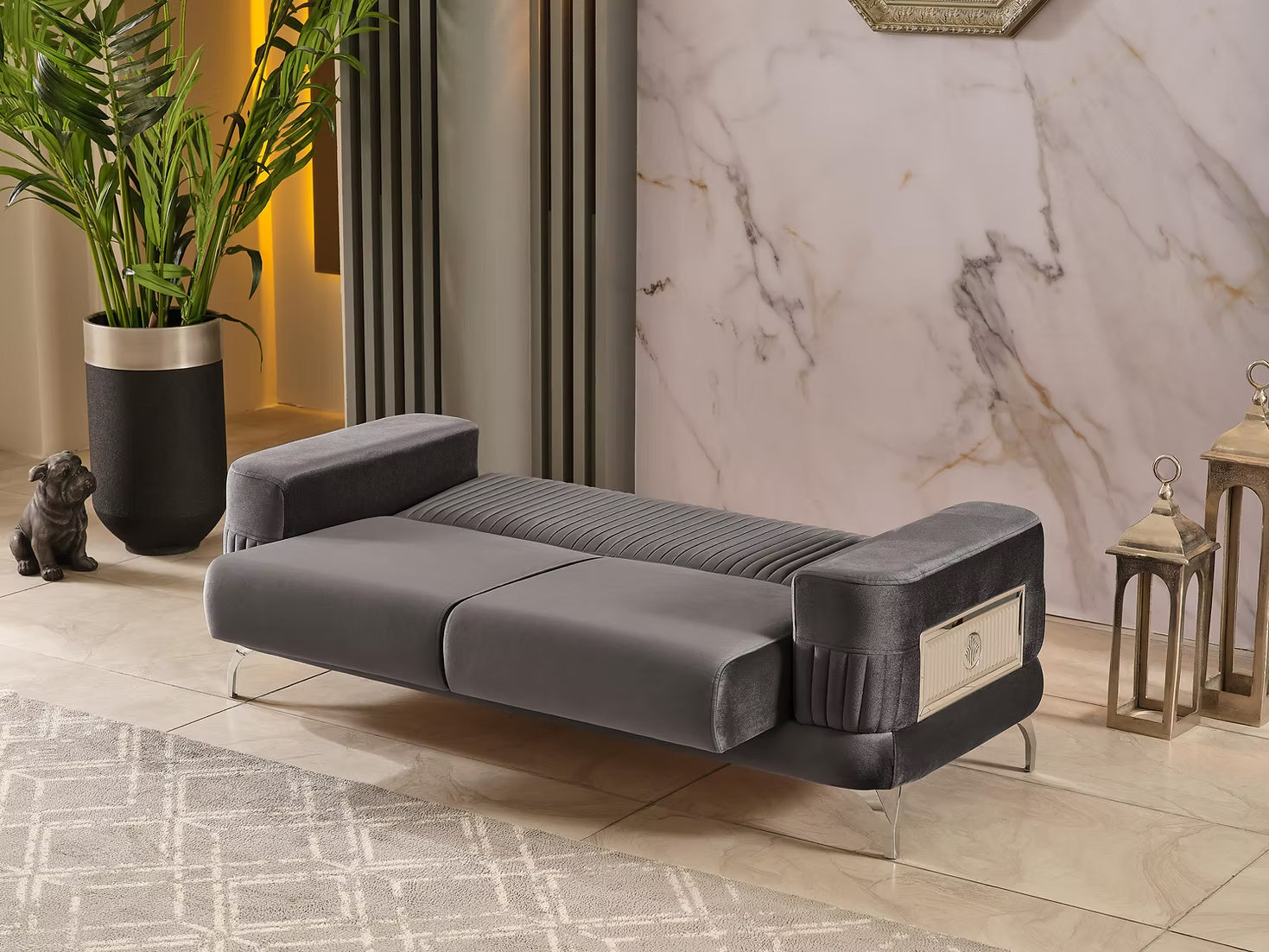 Aspina Velvet Luxury Sofa Set