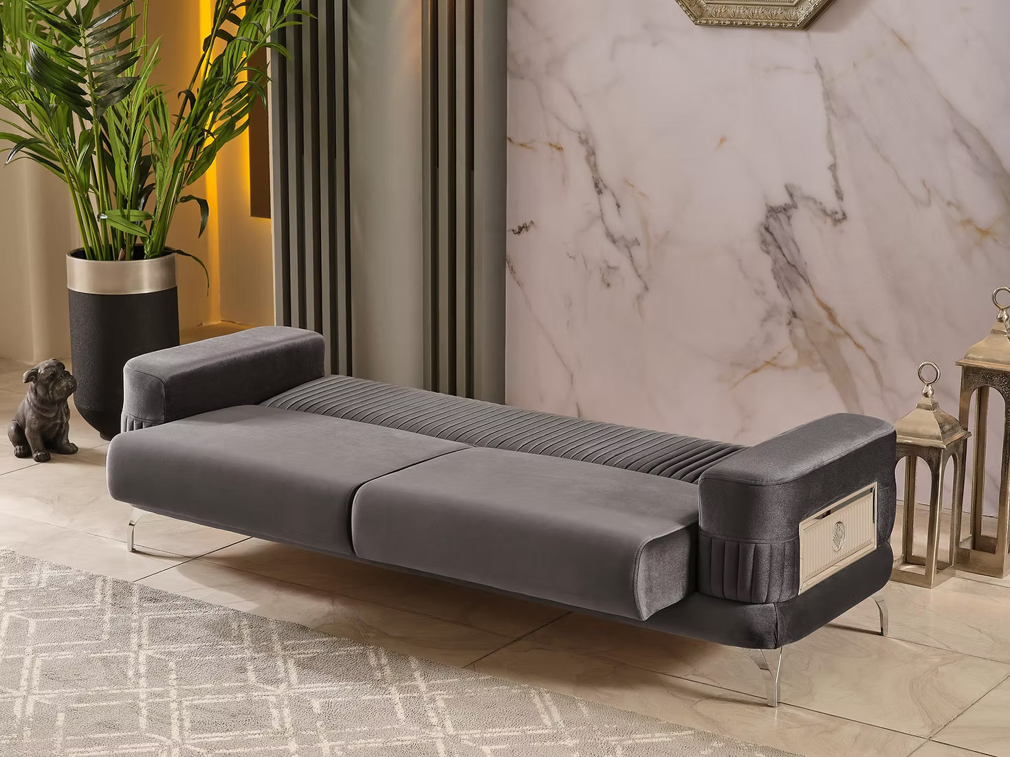 Aspina Velvet Luxury Sofa Set