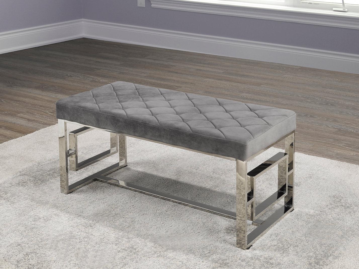 Chrome Ottoman/Bench - 6610 - Furniture Empire