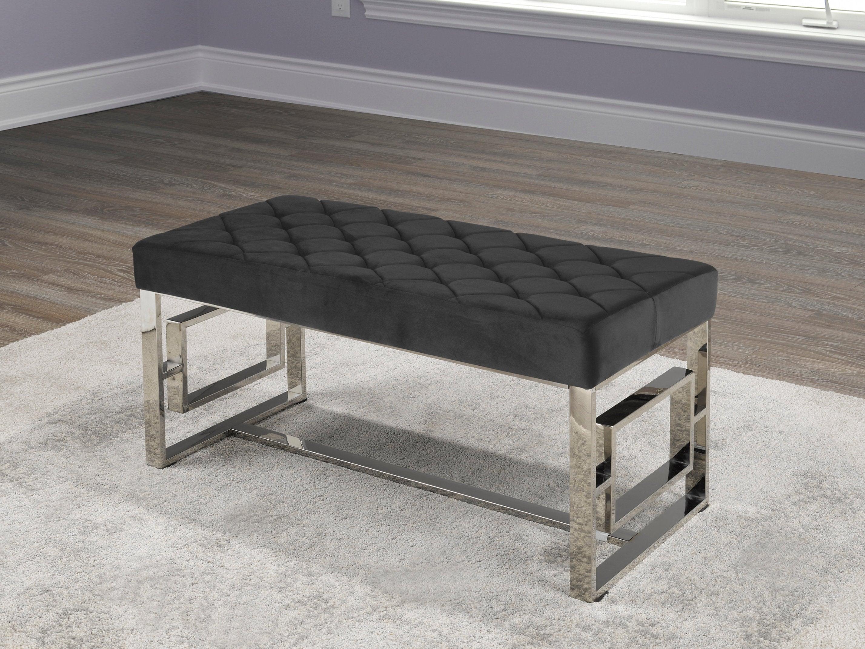 Chrome Ottoman/Bench - 6610 - Furniture Empire