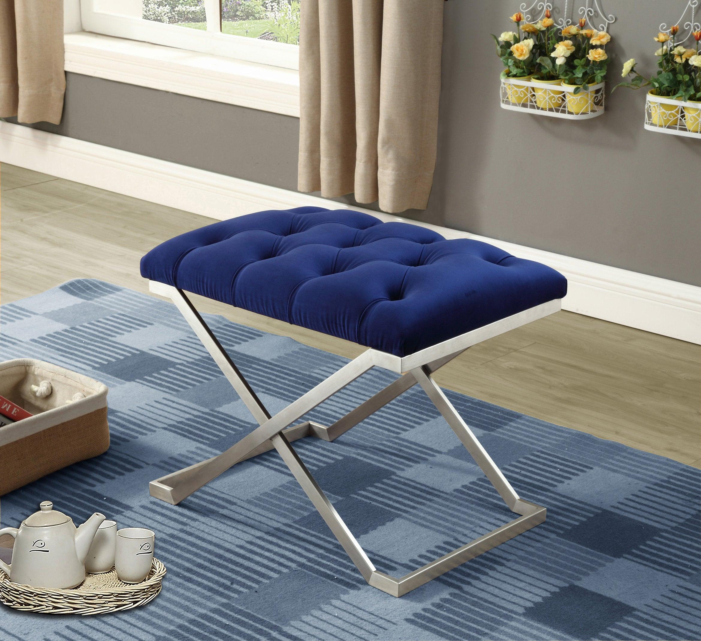 Velvet Fabric Bench - IF-6290-6291-6292 - Furniture Empire