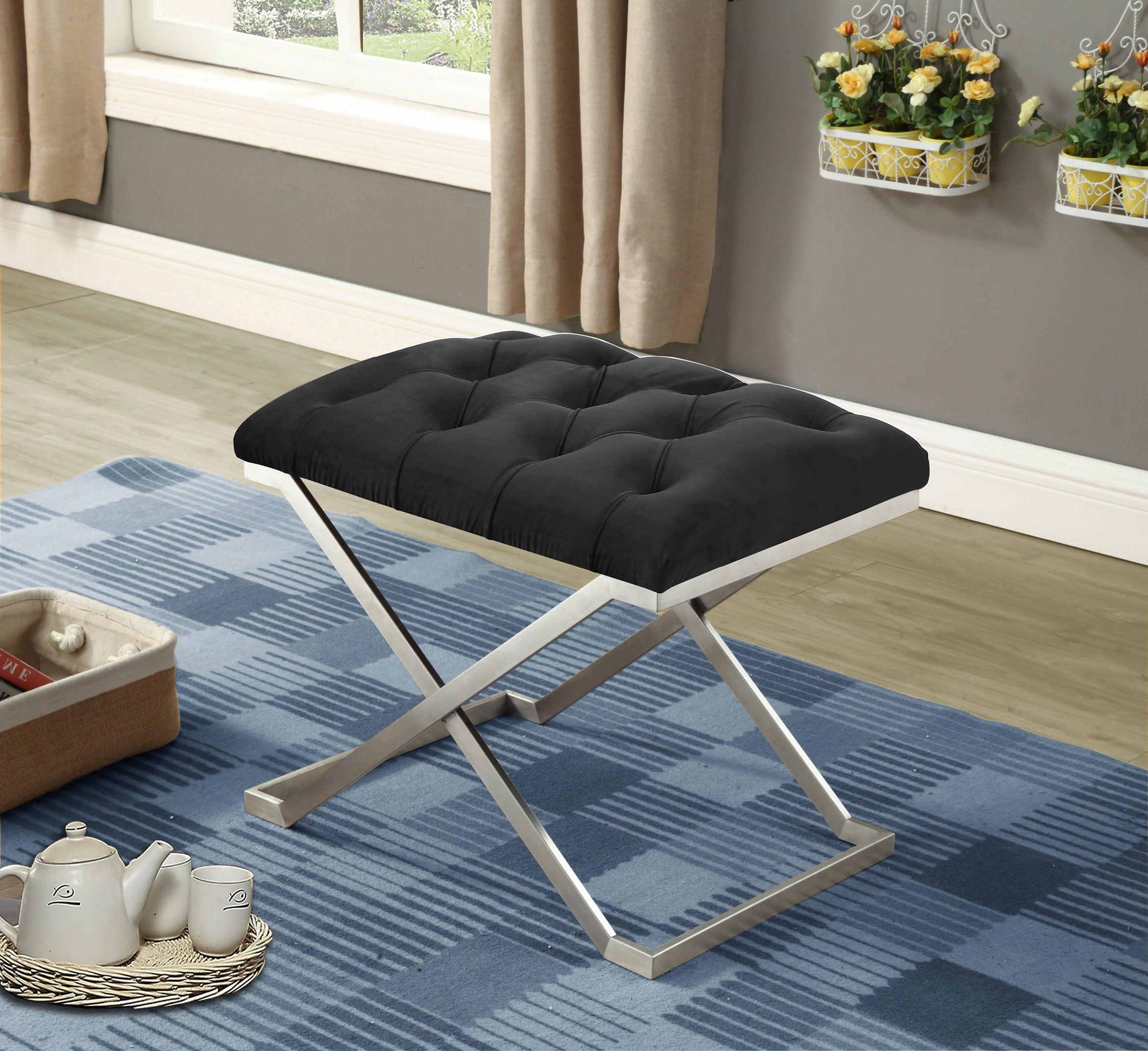 Velvet Fabric Bench - IF-6290-6291-6292 - Furniture Empire