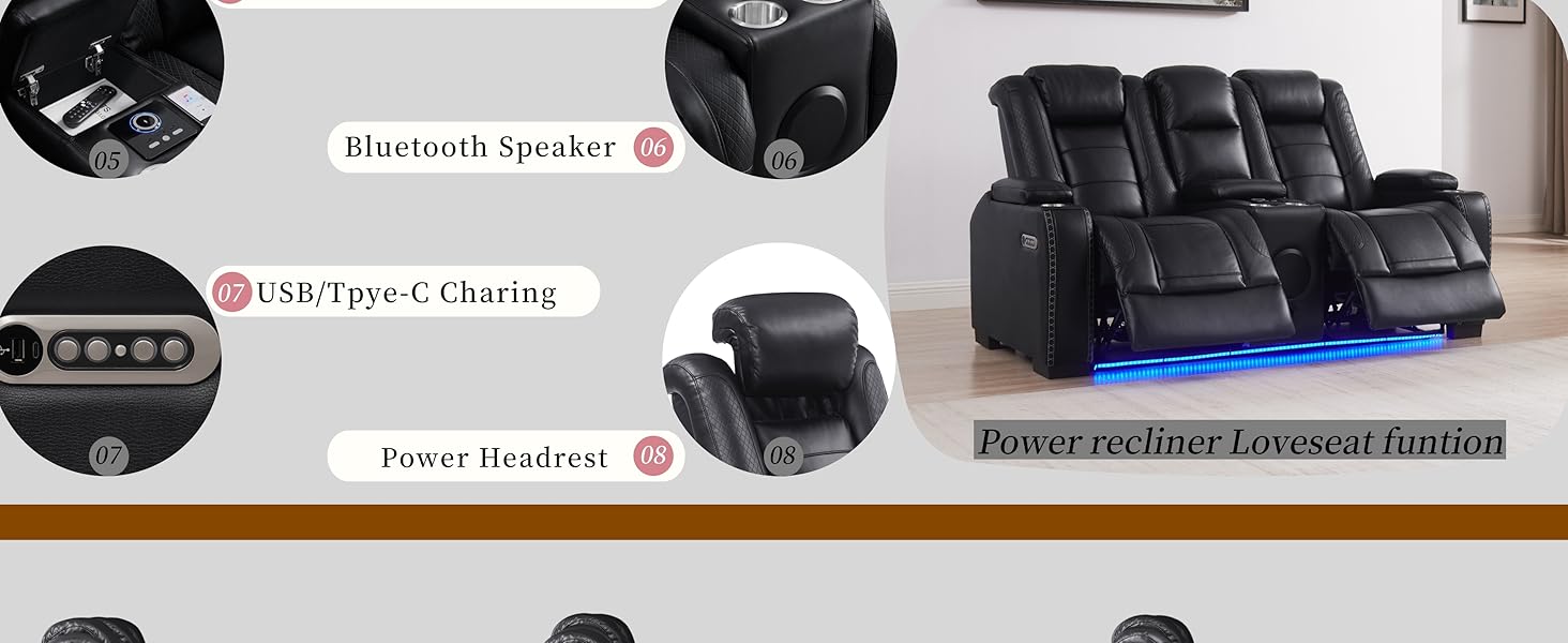 Duel Power Reclining Sofa Set - 10065