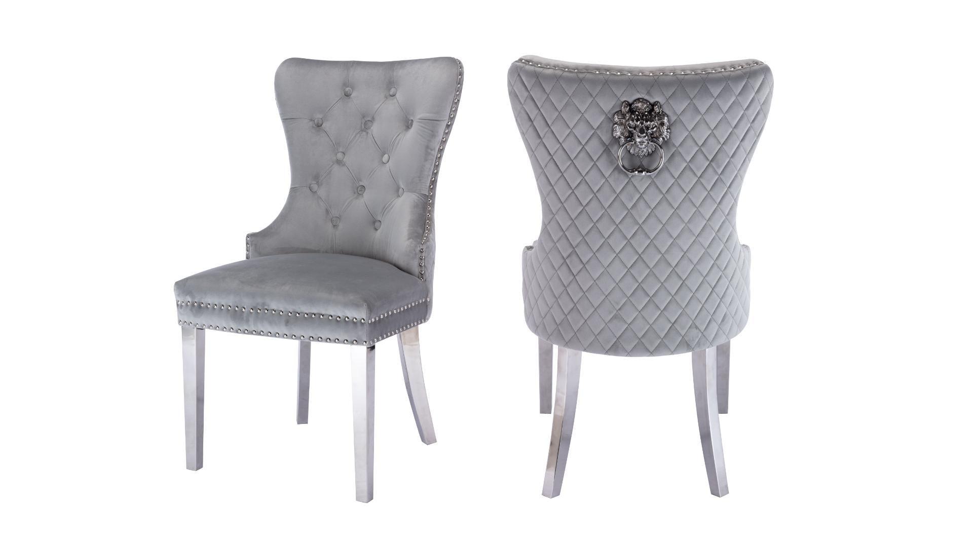 Simba Silver Dining Chairs - Set of 2 - Furniture Empire