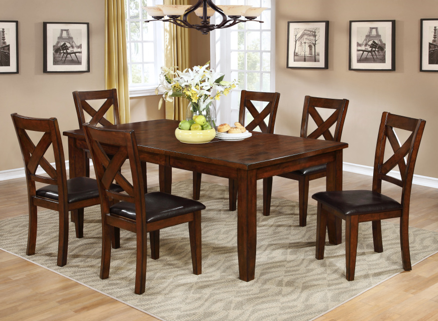 Tycoon - 7Pc Solid Wood Dining Table - Furniture Empire