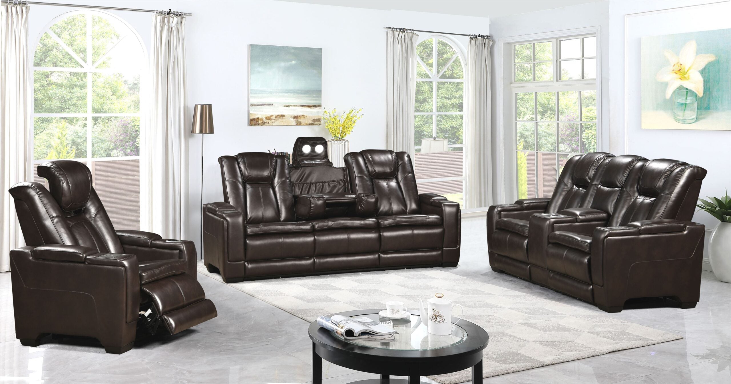 High-End Power Reclining Sofa Set - 10204