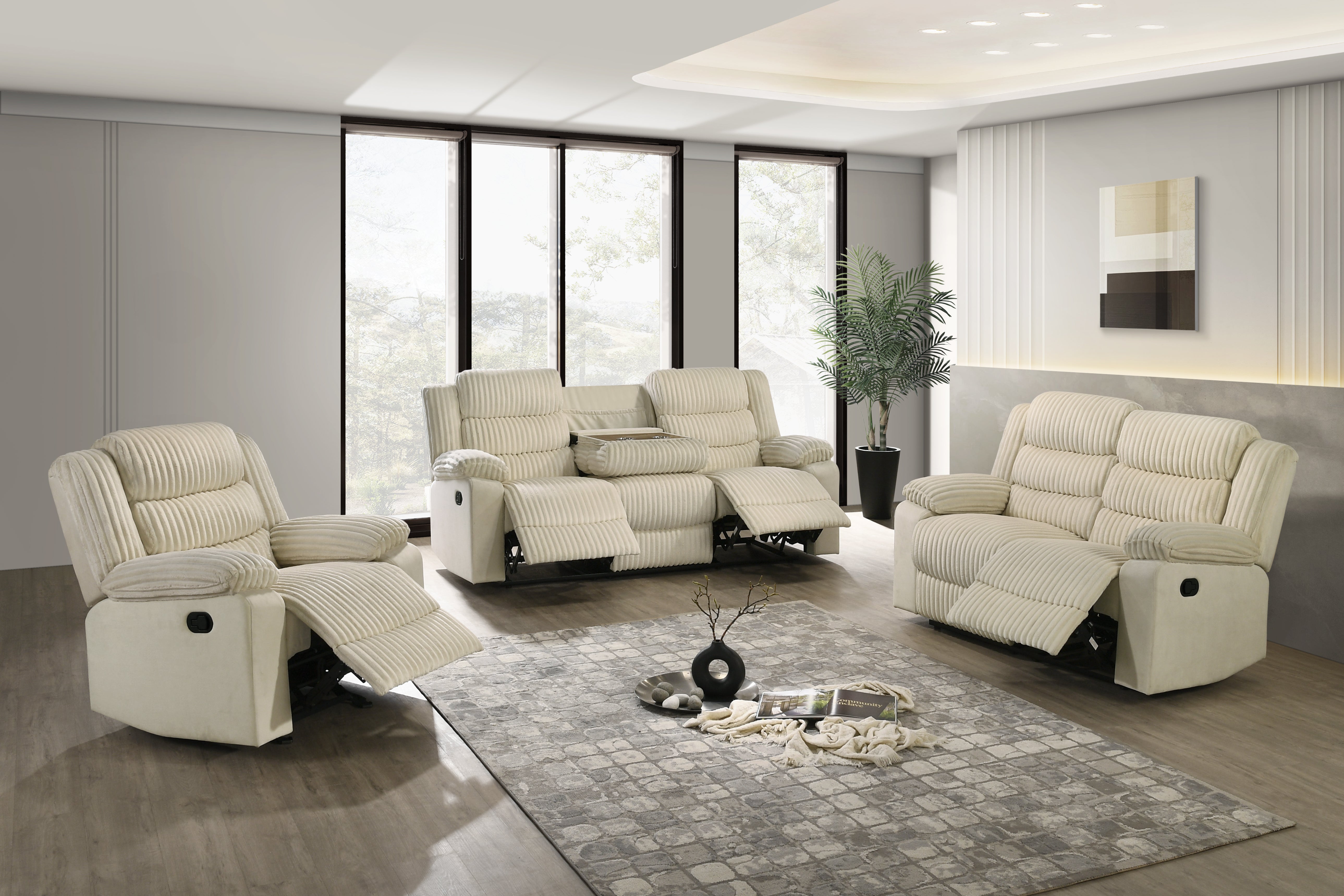 L3665 - Manual Recliner Comfy Sofa