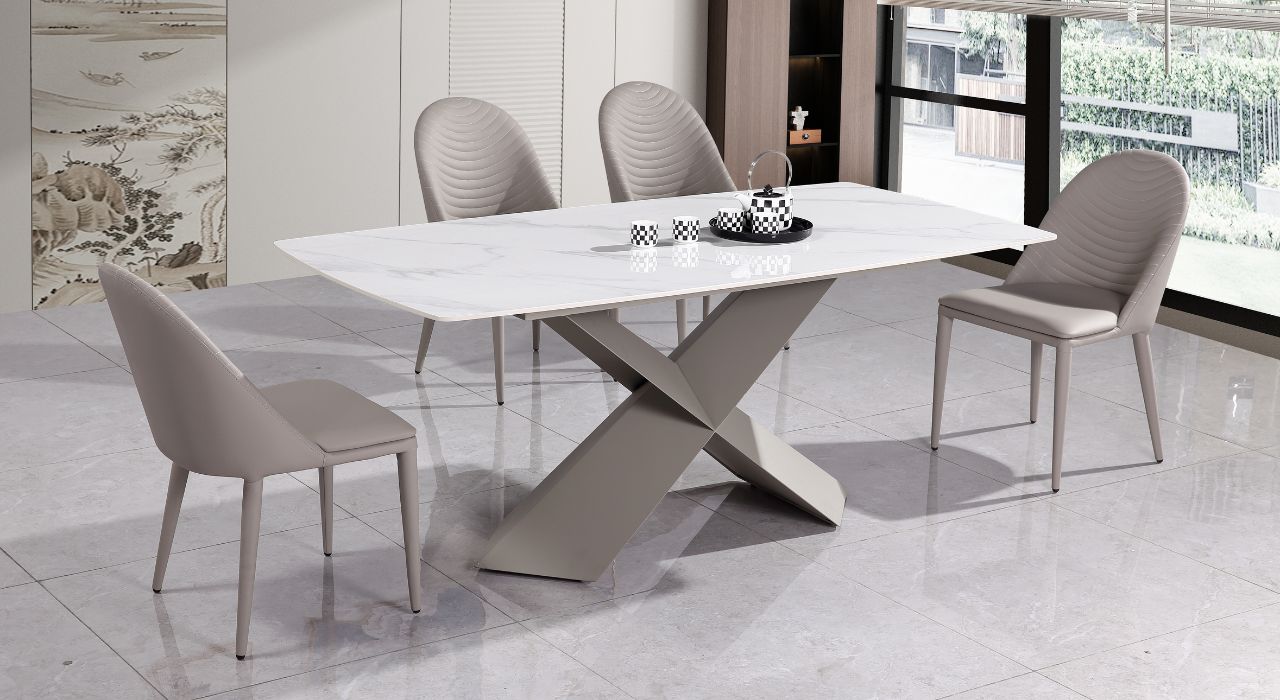 Stone Top –  7-Piece Dining Table Set