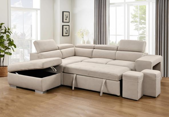 Modern Fabric Sectional Sofa Bed - 8721 - Furniture Empire