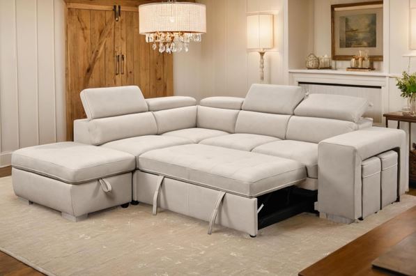 Modern Fabric Sectional Sofa Bed - 8721 - Furniture Empire