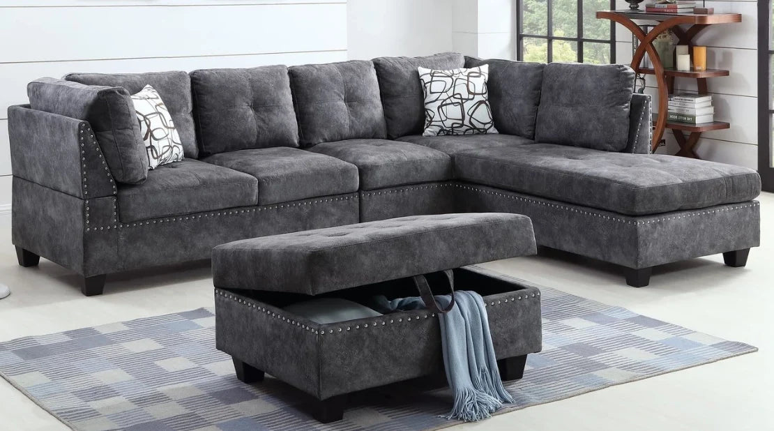 Sectional Sofa with Ottoman - 7272