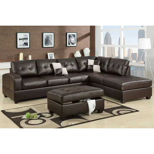 Sectional Sofa with Storage Ottoman - 5212 - Furniture Empire