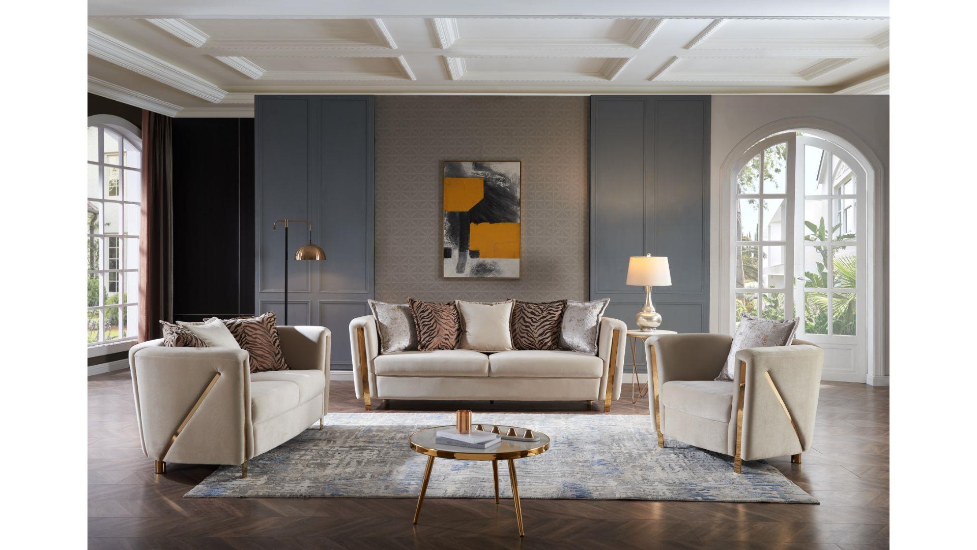 CHANELLE - Luxury 3Pc Sofa Set - Furniture Empire