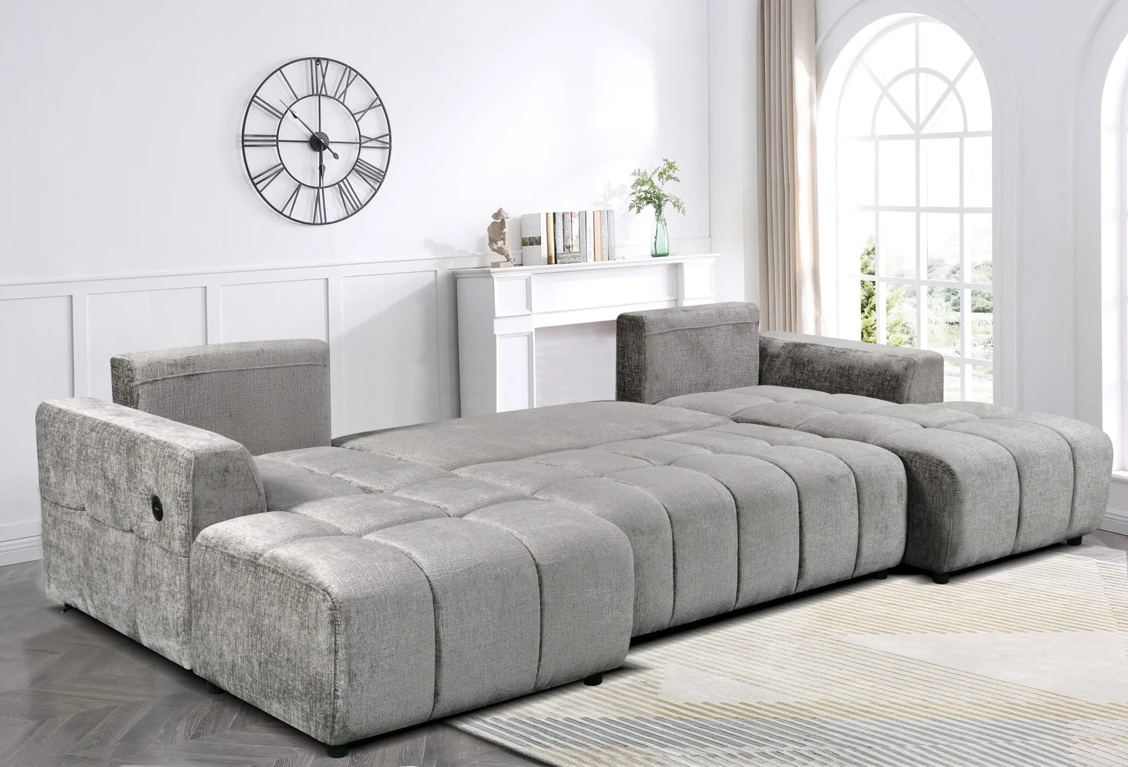 7886- U-Shape Sofa Bed With Storage