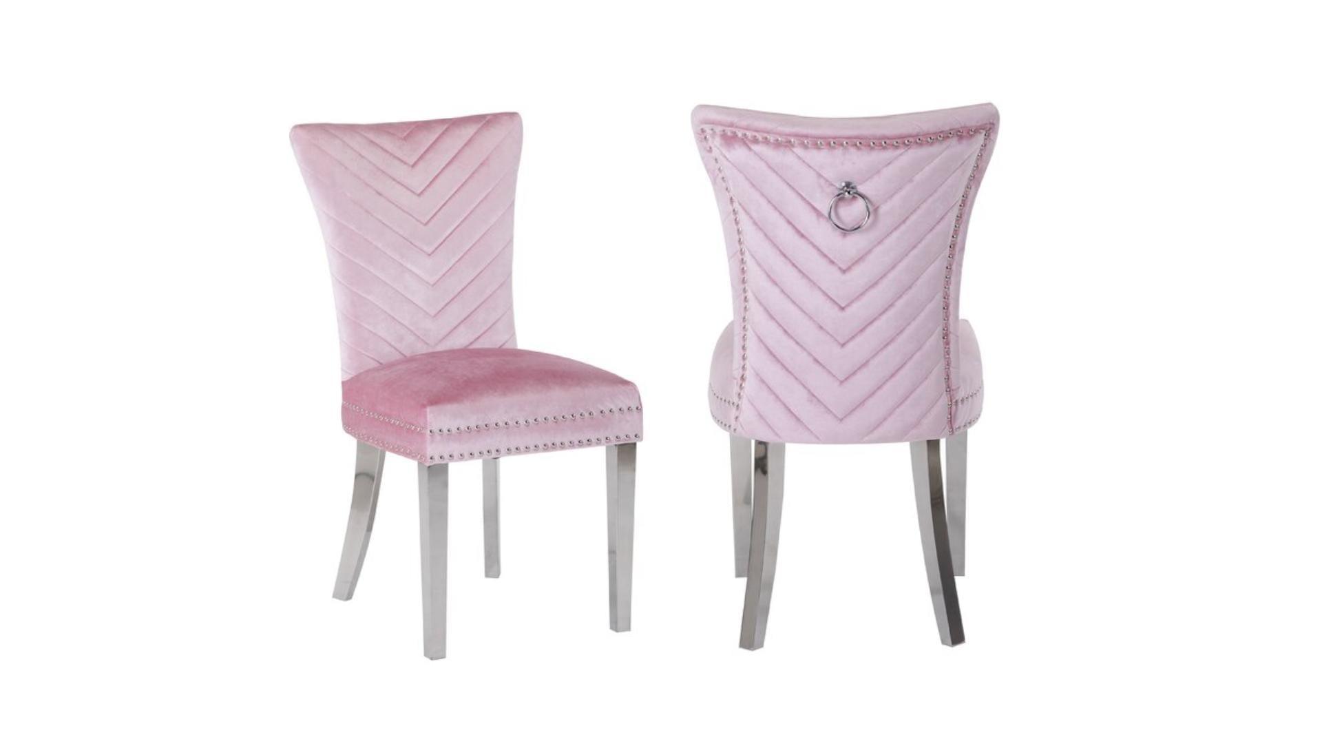 EVA FABRIC CHAIRS WITH SILVER LEGS - Furniture Empire