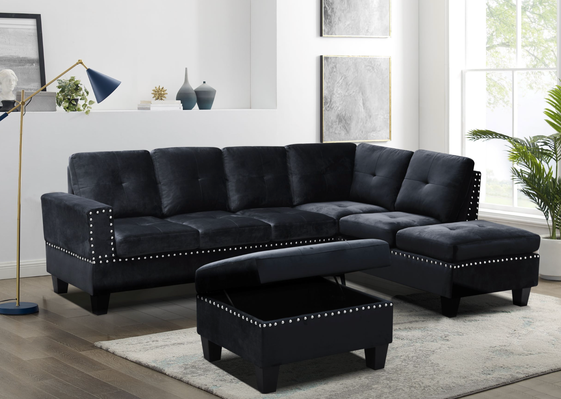 Sectional Sofa with Ottoman - 9936
