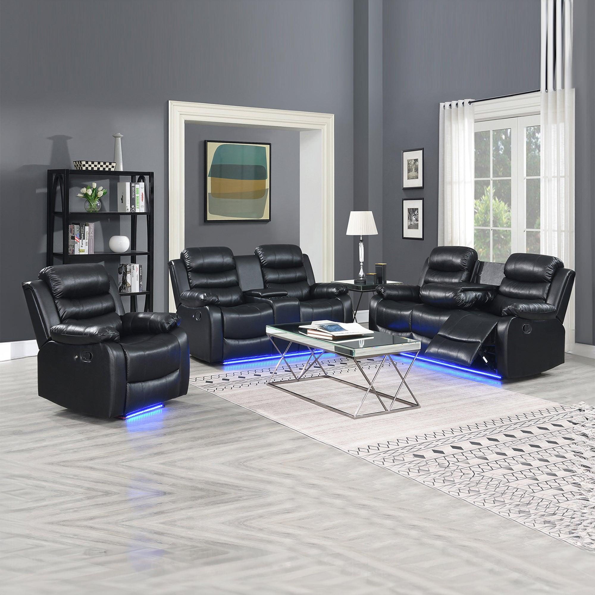 Living Room- Paco 3Pc Manual Recliner Set - Furniture Empire