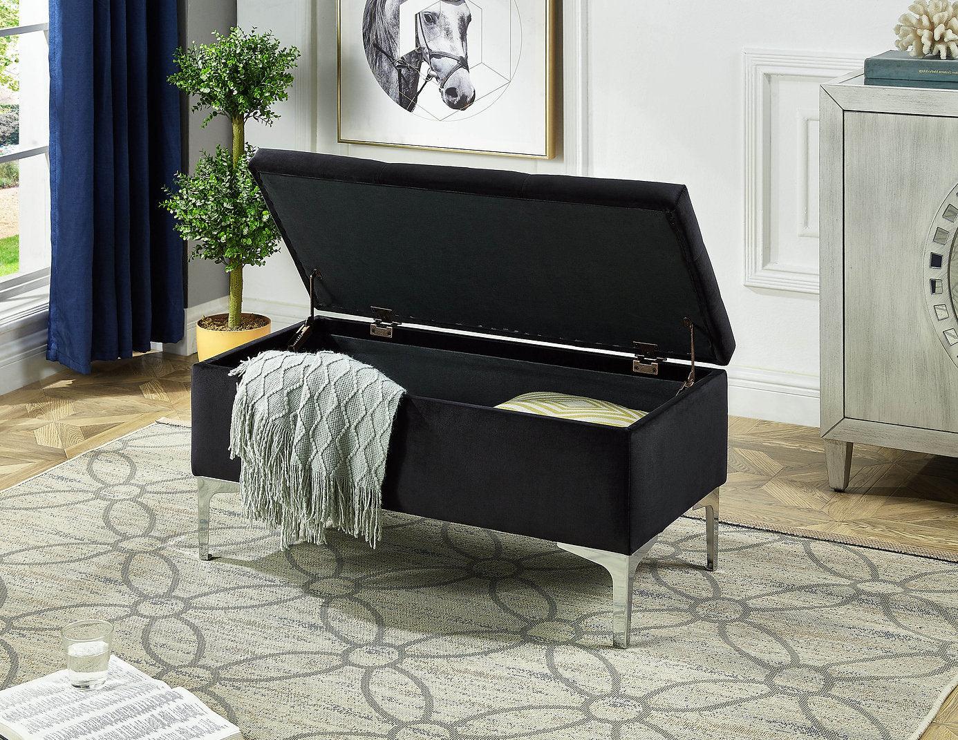 Stylish Velvet Storage Bench - IF-6255-6256-6257 - Furniture Empire