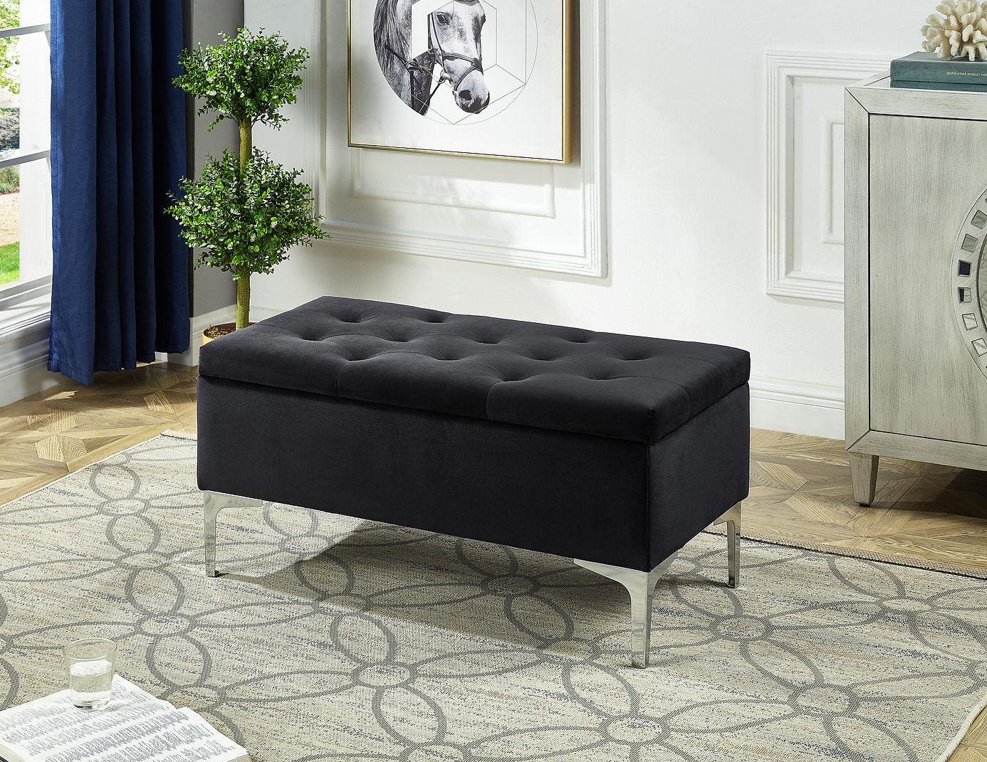 Stylish Velvet Storage Bench - IF-6255-6256-6257 - Furniture Empire