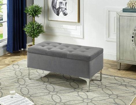 Stylish Velvet Storage Bench - IF-6255-6256-6257 - Furniture Empire