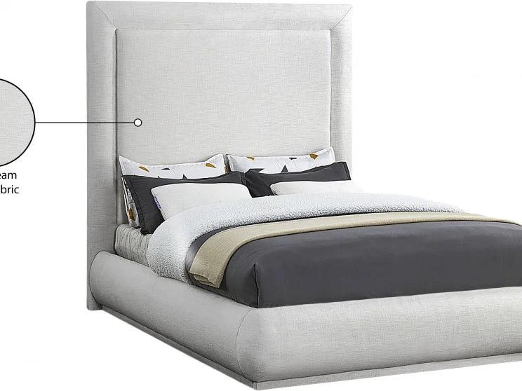 Creme Linen Bed Frame - IF 5200 - Furniture Empire