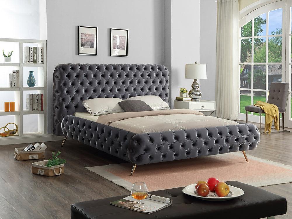 Velvet Bed Frame - IF- 5866 - Furniture Empire