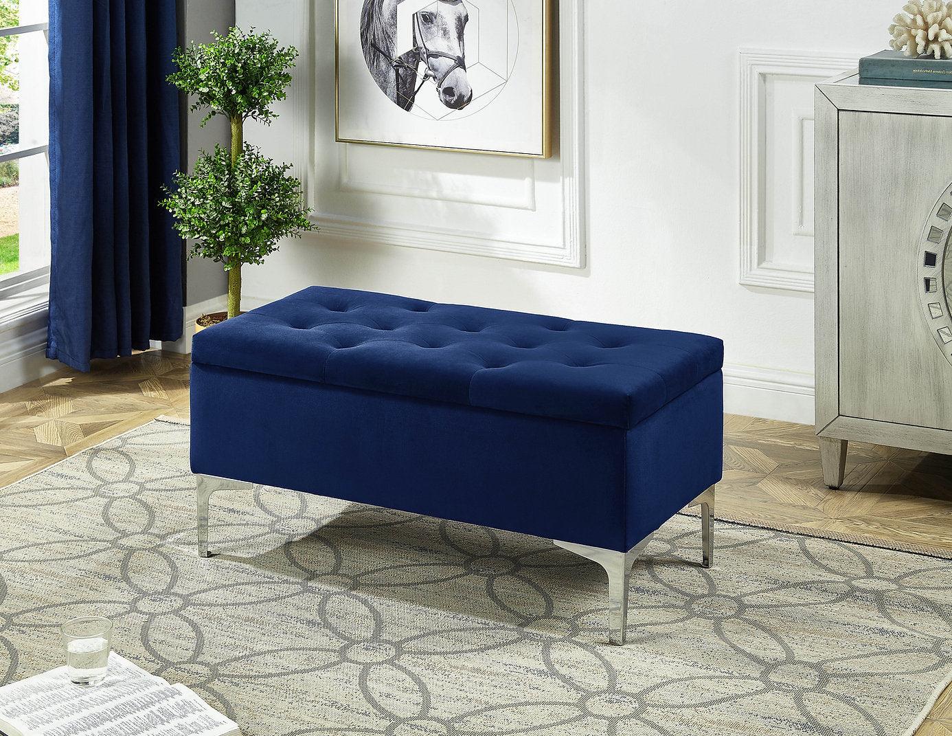 Stylish Velvet Storage Bench - IF-6255-6256-6257 - Furniture Empire