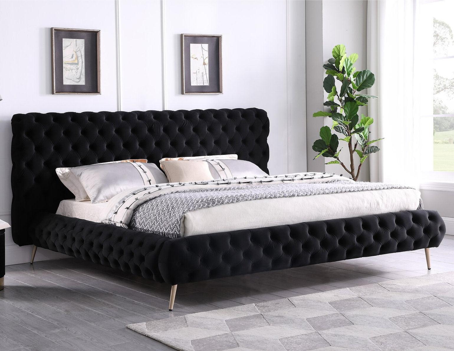 Velvet Bed Frame - IF- 5866 - Furniture Empire