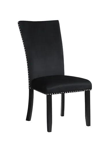 Black Velvet Dining Chairs - C-1605 - Furniture Empire