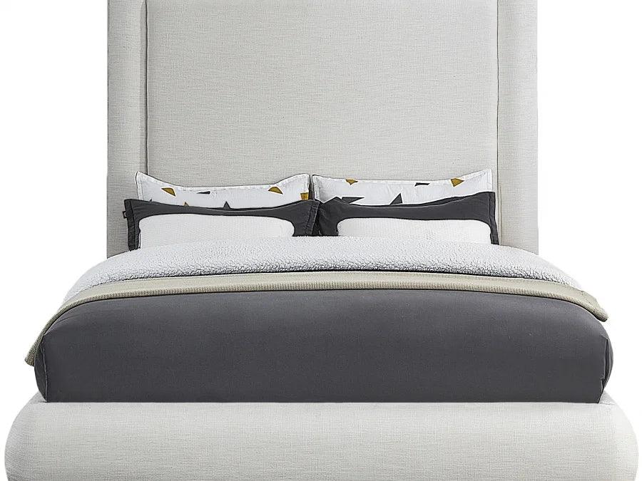 Creme Linen Bed Frame - IF 5200 - Furniture Empire