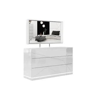 Bedroom Furniture - White Taylor Lacquer Bedroom Set - Furniture Empire