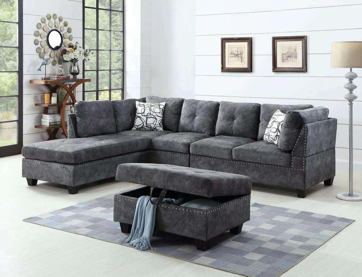 Sectional Sofa with Ottoman - 7272 - Furniture Empire