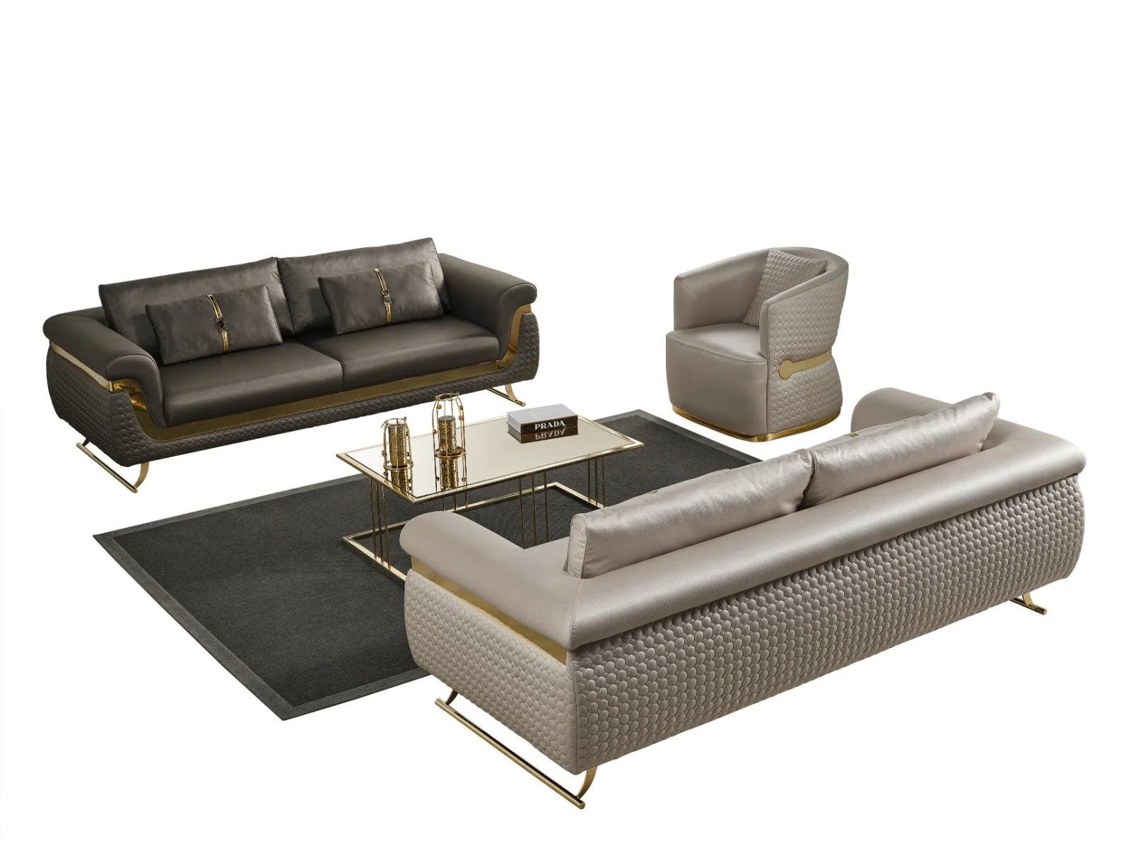 Delta - Luxury 3Pc Sofa Set - Furniture Empire